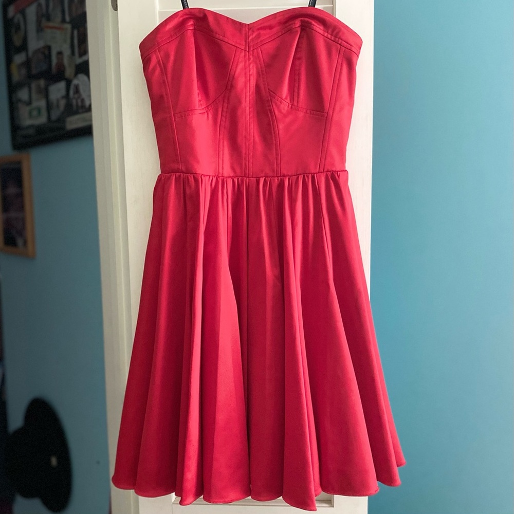 GUESS Los Angeles Red Strapless Dress